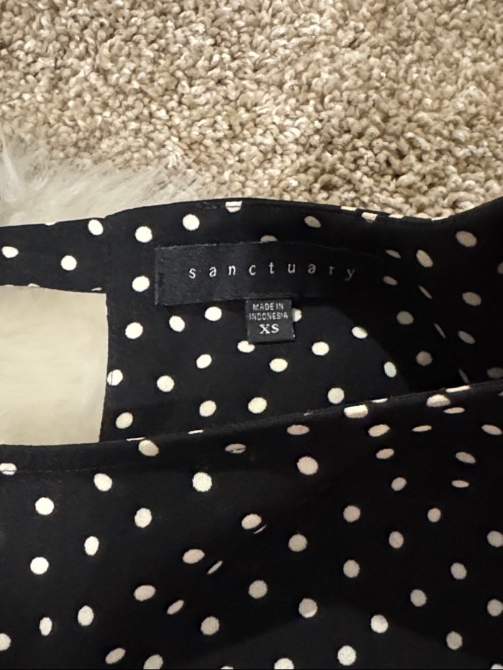 Sanctuary Women’s Black Polka Dot Wide-Leg Jumpsuit with Ruffle Sleeves Size XS - Picture 7 of 8